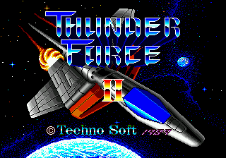 Thunder Force II title screen for Sega Mega Drive